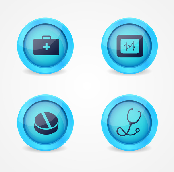 Vector set of medical icons on white background - Vector, Imagen