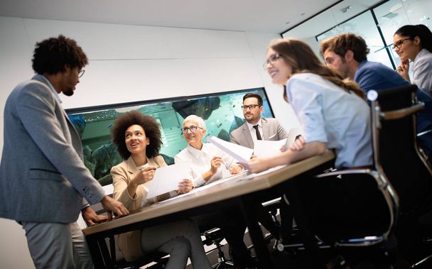 Meeting Corporate Company Success Business People Brainstorming Teamwork Concept - Zdjęcie, obraz