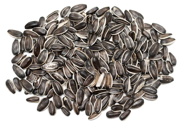 graines de tournesol grises isolées sur fond blanc
 - Photo, image