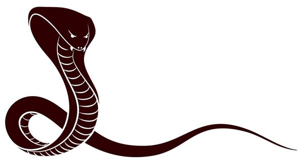 A sketch of a big venomous snake. - Vector, Image
