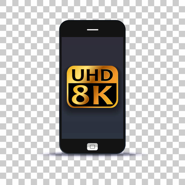 Ultra Hd 8k εφαρμογή για κινητό τηλέφωνο επικολληθεί σε φωτογραφικό χαρτί - Διάνυσμα, εικόνα