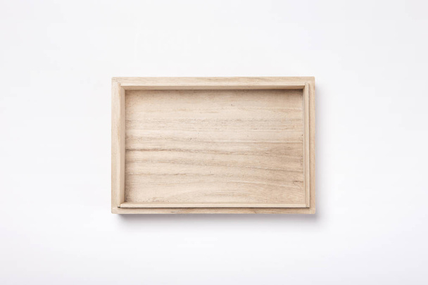 a wood box isolated on white background. - Fotó, kép