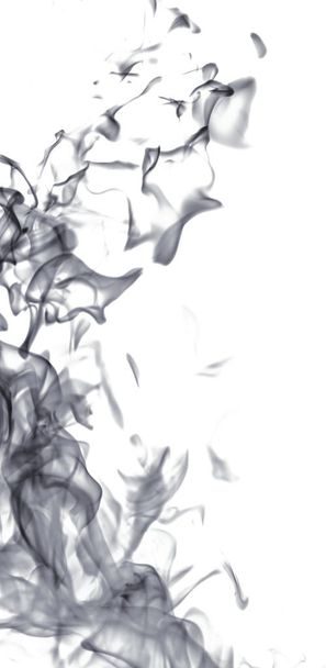 Black flame smoke on a white background - Photo, image