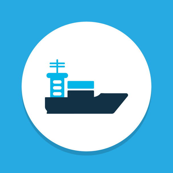 Ship icon colored symbol. Premium quality isolated vessel element in trendy style. - Vector, Image