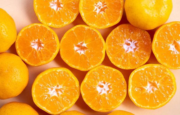 close up texture of fresh sliced  oranges - Photo, image