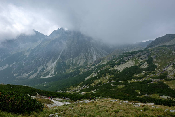 ハイキング コース観光西カルパティア山脈。スロバキア、タトラ - 写真・画像
