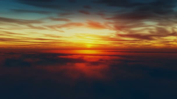 fliegen in Wolken Sonnenuntergang 4k - Filmmaterial, Video