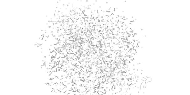 Confetti on isolated white background. Geometric texture with glitters. Image for banners, posters and flyers. Greeting cards. Black and white illustration - Vector, Image