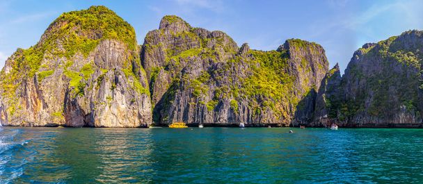 Nice islands of Phang Nga Bay near Phuket, Thailand Stitched Panorama - Fotoğraf, Görsel