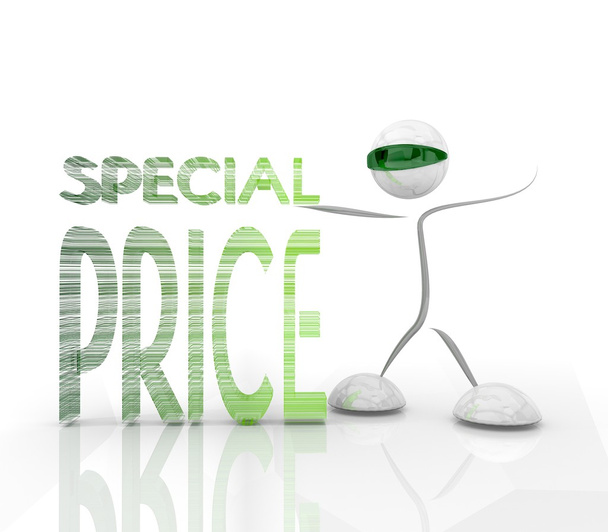 Специальная ценовая икона с футуристическим характером на белом бакгро
 - Фото, изображение