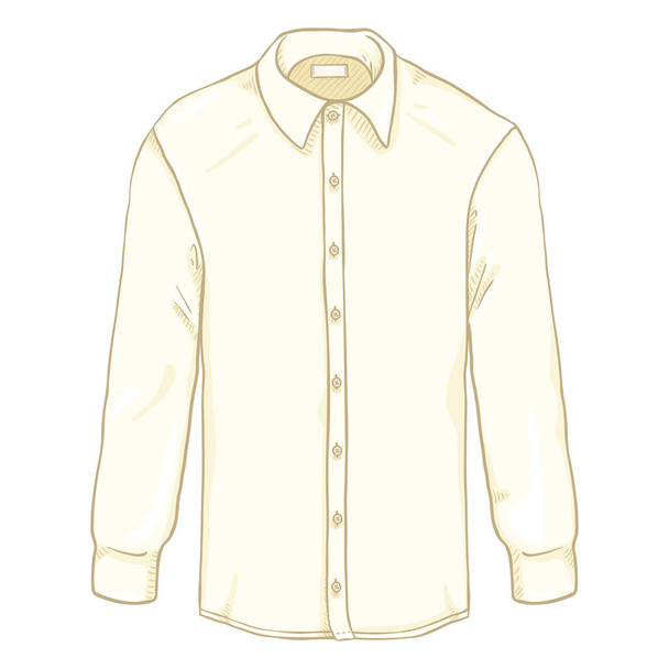 Мультфільм Довгий рукав Бежеві чоловічі сорочки ізольовані на білому тлі
 - Вектор, зображення