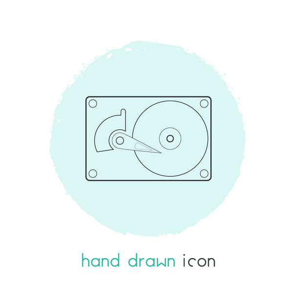 HDD pictogram line-element. illustratie van hdd pictogram lijn geïsoleerd op schone achtergrond voor uw web mobiele app logo ontwerp. - Foto, afbeelding