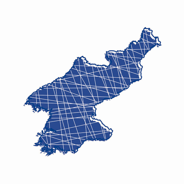 colored North Korea map - Вектор, зображення