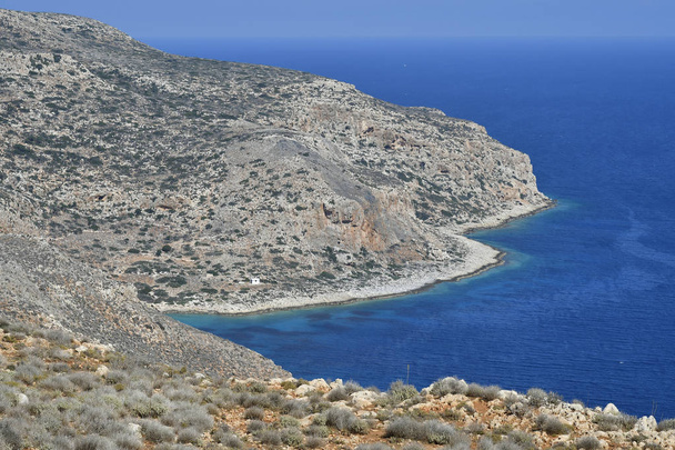 Görögország, coast Gramvoussa-félszigeten, az Agia Irini kápolnával, Kissamos közelében - Fotó, kép