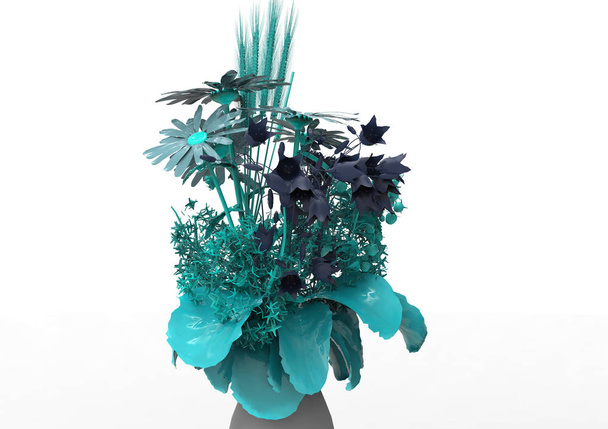 florero flores 3D aislar fondo
 - Foto, imagen