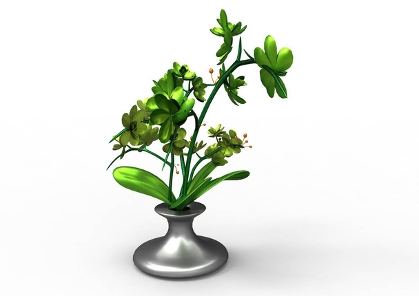 Vase Blumen 3d isolieren Hintergrund - Foto, Bild