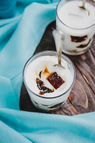 Homemade Milk jelly with coffee - 写真・画像
