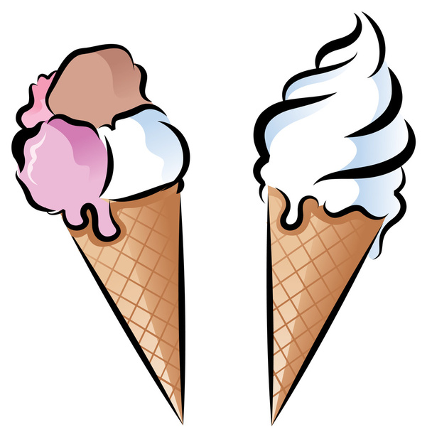 Ice cream cones - Vector, Image
