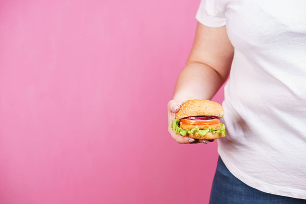 overweight, plus size, diet, unhealthy eating - Foto, Bild
