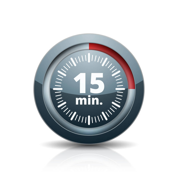 15 minutos icono del temporizador aislado sobre fondo blanco, vector, ilustración
  - Vector, Imagen