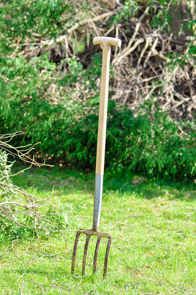 Tuin vork in de tuin - Foto, afbeelding