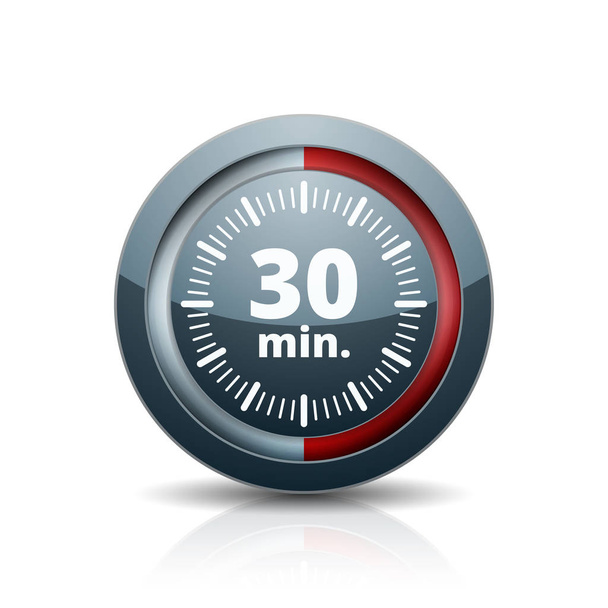 30 Minutos Temporizador icono, vector, ilustración
 - Vector, Imagen