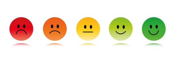 rating smiley faces red to green - Vector, Image