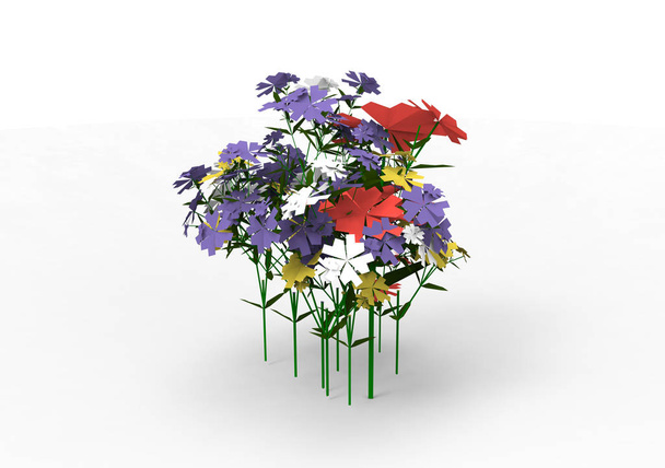 Váza květiny 3d izolovat pozadí - Fotografie, Obrázek