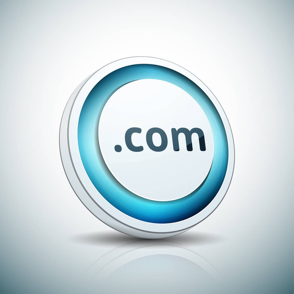 com domain name button, vector, illustration - Vector, Image