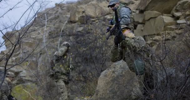 Soldier providing cover during patrol - Footage, Video