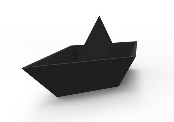kağıt gemi 3d ayrı tut moduyla arka plan - Fotoğraf, Görsel