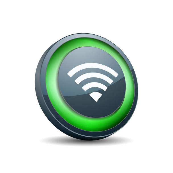 Wireless Connection button icon - Vector, Image