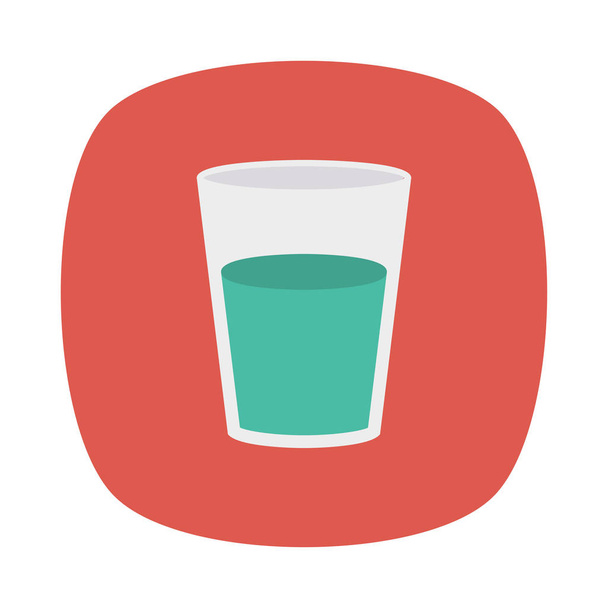glass with soda flat icon , vector, illustration - Vector, afbeelding