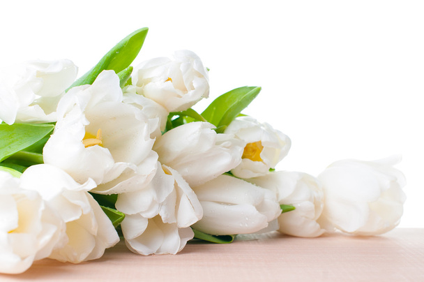 nagy csokor fehér tulipánok - Fotó, kép