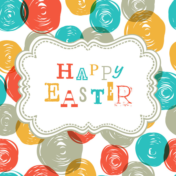 Colorful Happy Easter Card Design. Vector, EPS10 - Вектор,изображение