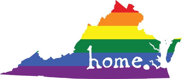 Virginia gay pride vector state sign - Vecteur, image
