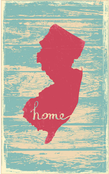 New Jersey nostalgic rustic vintage state vector sign - Vetor, Imagem