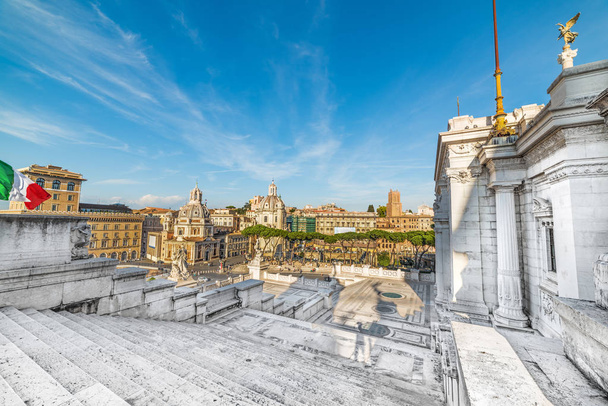 Βενετία Πλατεία δει από το βωμό της πατρίδας. Ρώμη, Ιταλία - Φωτογραφία, εικόνα