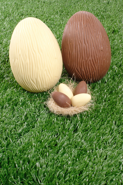 Mr & Mrs Easter eggs and kids. - Photo, Image