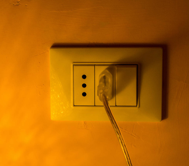Close up of a power plug and socket  - Фото, зображення