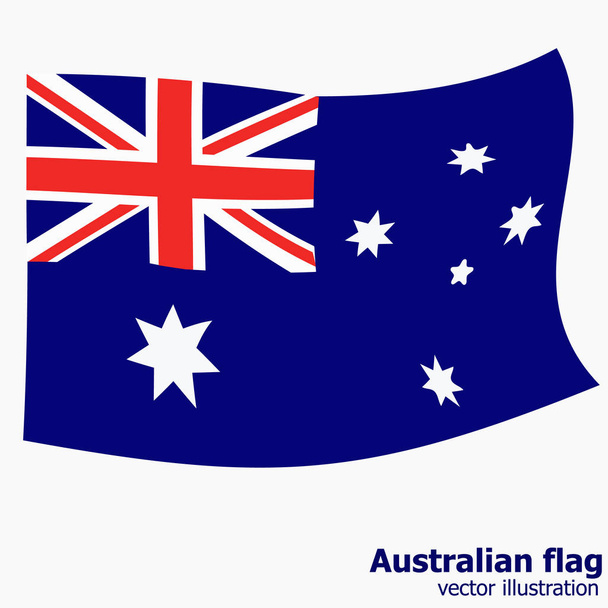オーストラリアの国旗を持つ明るいボタン。幸せのオーストラリア日の背景。白い背景とイラスト。フラグで明るいイラスト。ベクトル図. - ベクター画像