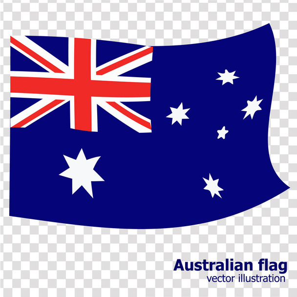 Φωτεινό κουμπί με τη σημαία της Αυστραλίας. Ευτυχισμένη μέρα Αυστραλία φόντο. Εικονογράφηση με λευκό φόντο. Φωτεινή εικόνα με σημαία. Εικονογράφηση διάνυσμα. - Διάνυσμα, εικόνα