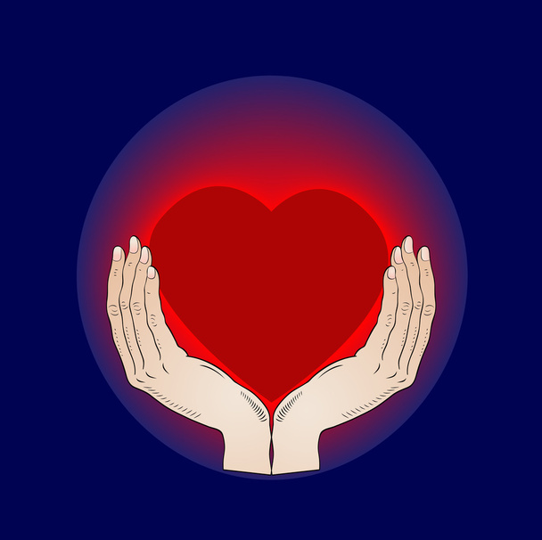 Блискуче серце в руках - вектор
 - Вектор, зображення