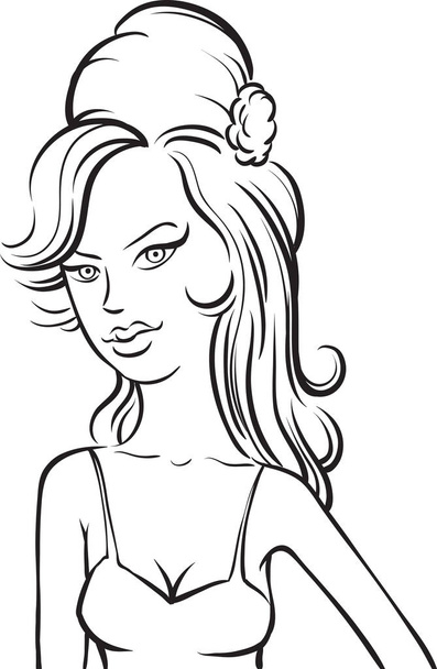 whiteboard drawing - spanish beauty woman - Vektor, kép