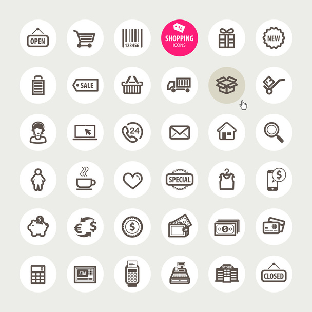 Conjunto de iconos de compras
 - Vector, Imagen