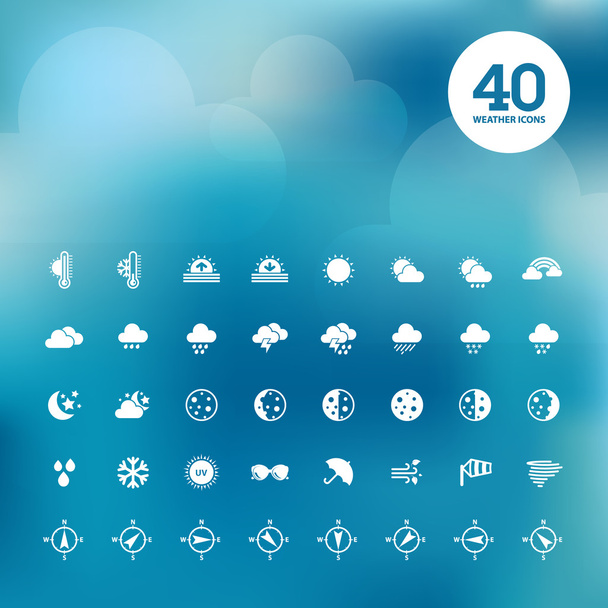 Set di icone meteo - Vettoriali, immagini