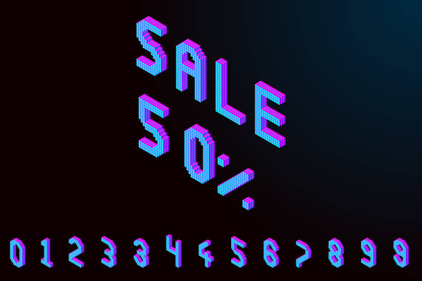 сміливий барвистий ізометричний піксельний 3d шрифт. сучасний яскравий набір геометричних алфавітів верхнього регістру. фондовий векторний ілюстраційний кліпарт
 - Вектор, зображення