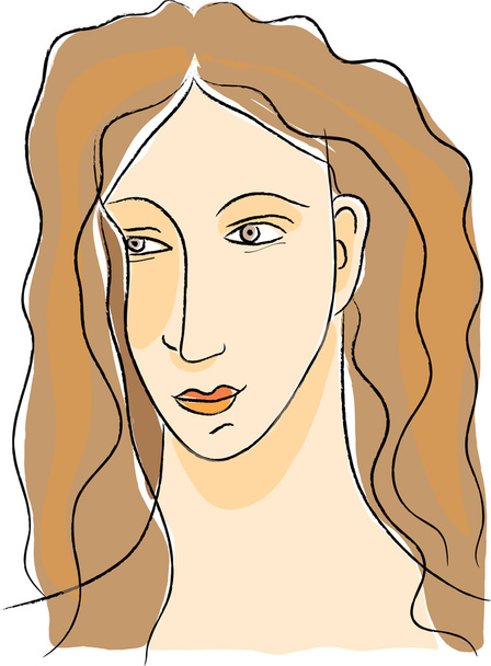 Femme visage
 - Vecteur, image
