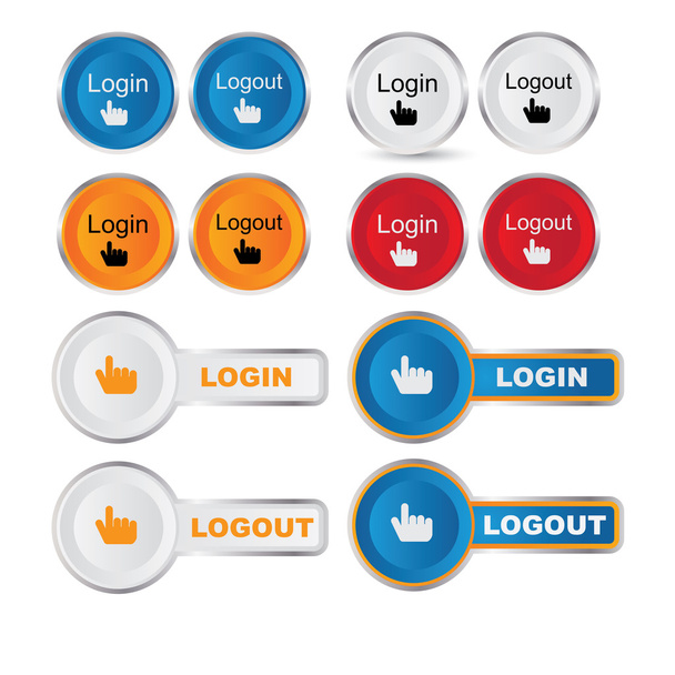 Vector round Login - Logout button set - ベクター画像