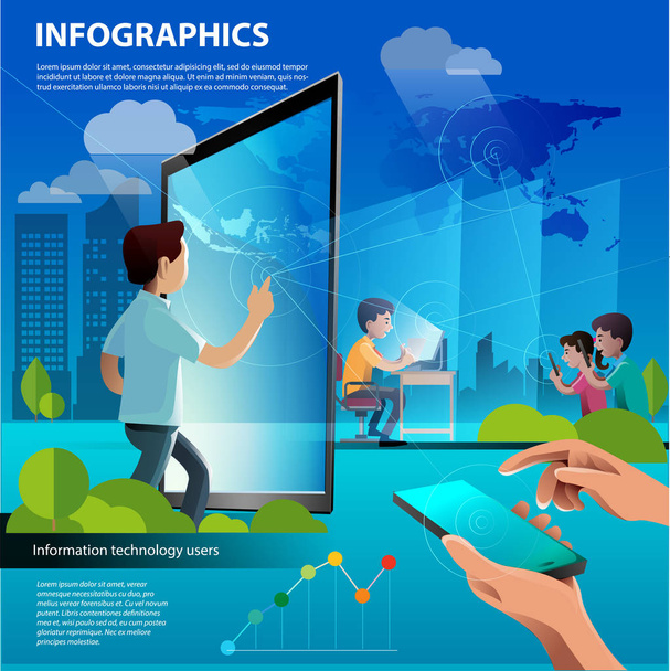 Illustrazione vettoriale, info graphic networking e informazioni tecnologiche
. - Vettoriali, immagini